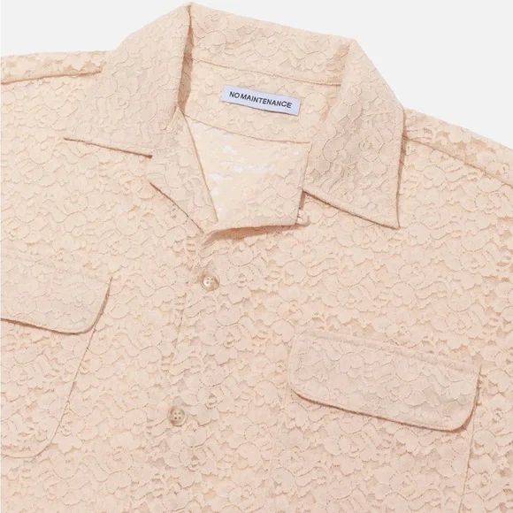 トップス No Maintenance Ley Lace Camp Shirt No Maintenance Ley Cream Lace Camp Collar Shirt Size Medium